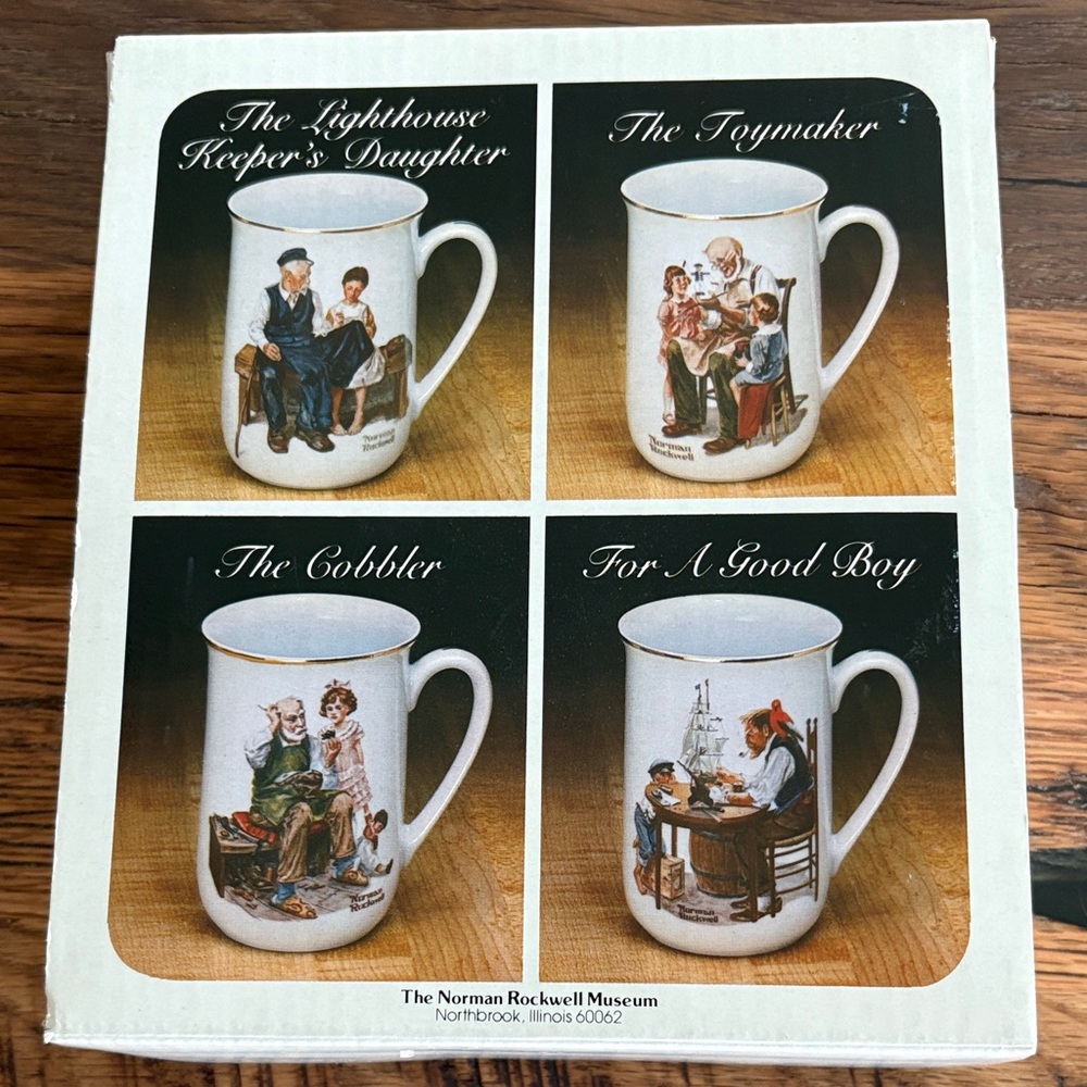 Vintage Norman Rockwell Collector Ceramic Mug Set